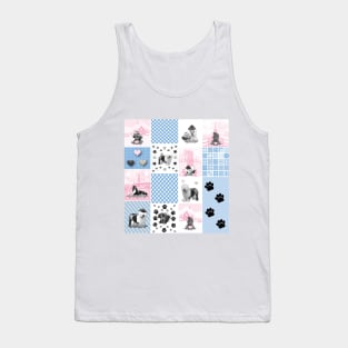 Dog Lovers Patchwork Pattern Tank Top